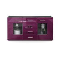 SIDEBOARD Noah Brombeer Hochglanz - Brombeere, Holzwerkstoff (139/72/35cm) - Vladon