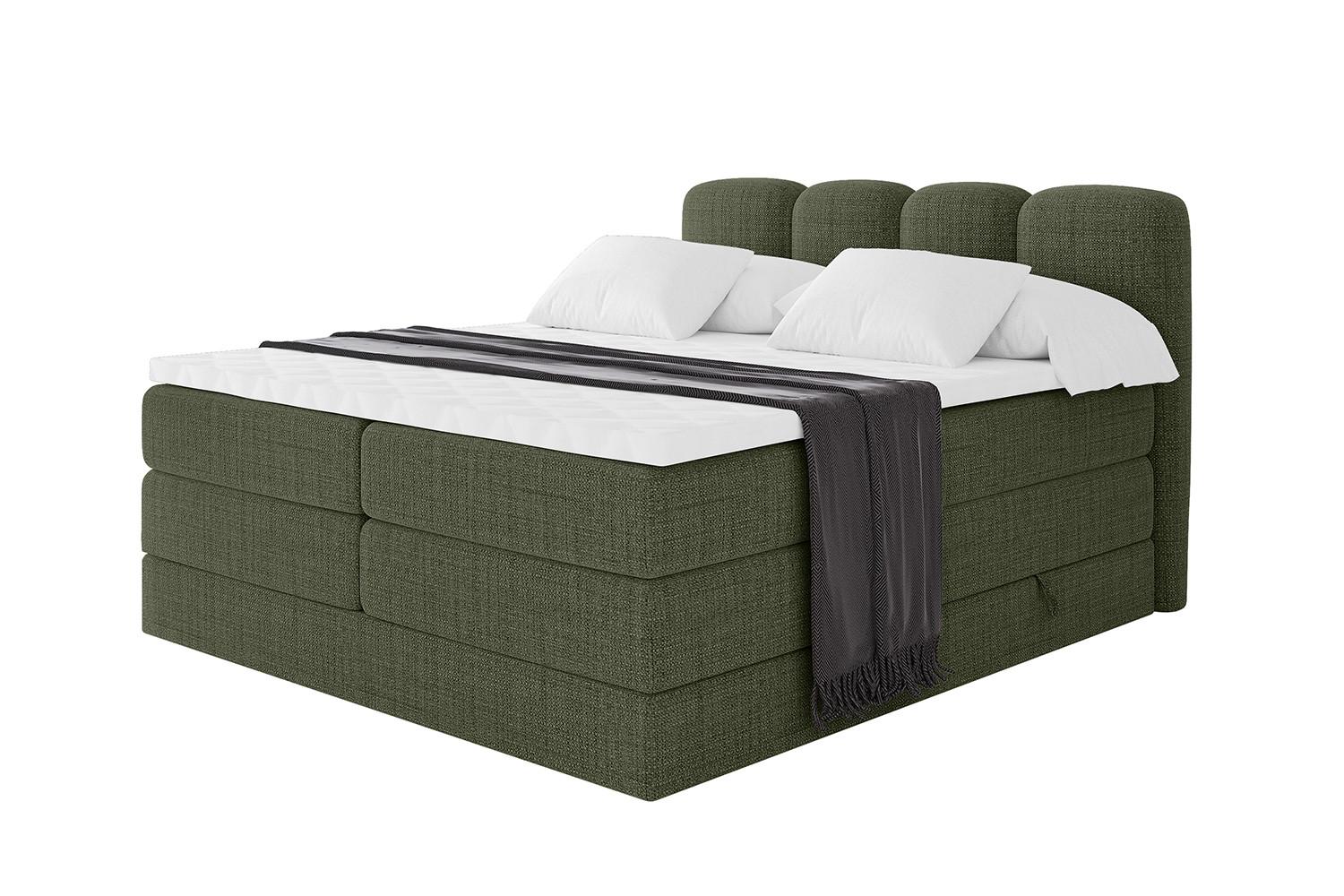 BOXBETT mit Matratze H3|H4 und Lattenrost - NINA KING - 180x200 cm Aragon - Grün - Grün, Holzwerkstoff (180/200cm) - ALTDECOR