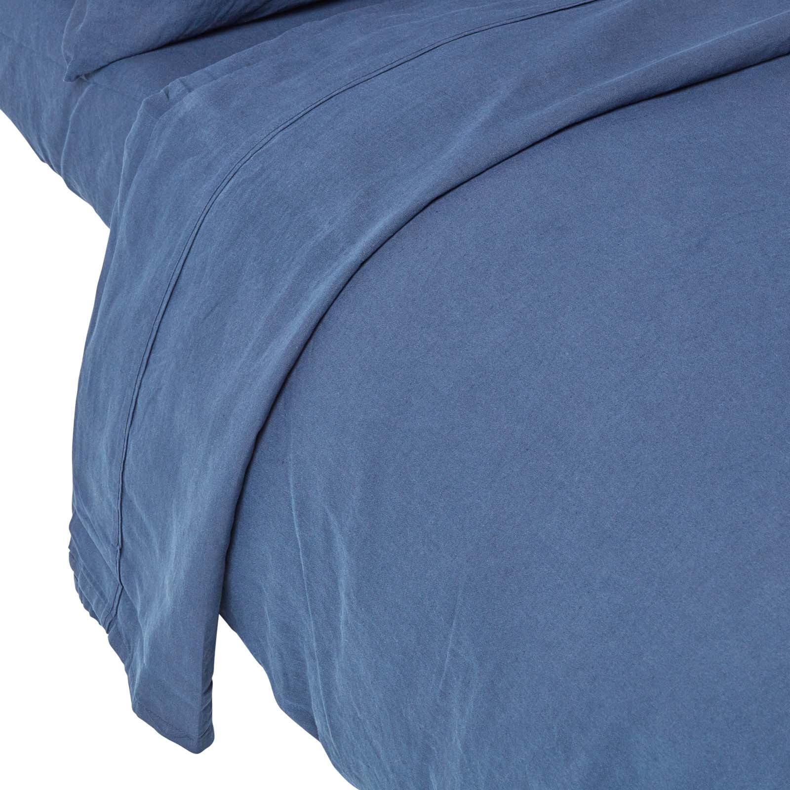 LEINEN-BETTLAKEN ohne Gummizug aus 60% Leinen & 40% Baumwolle - Blau, Textil (230/255cm) - Homescapes
