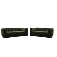 SOFASET Solvie 2-3 In Tiffani - Grün, Holzwerkstoff/Textil (230/75/106cm) - Fun Möbel