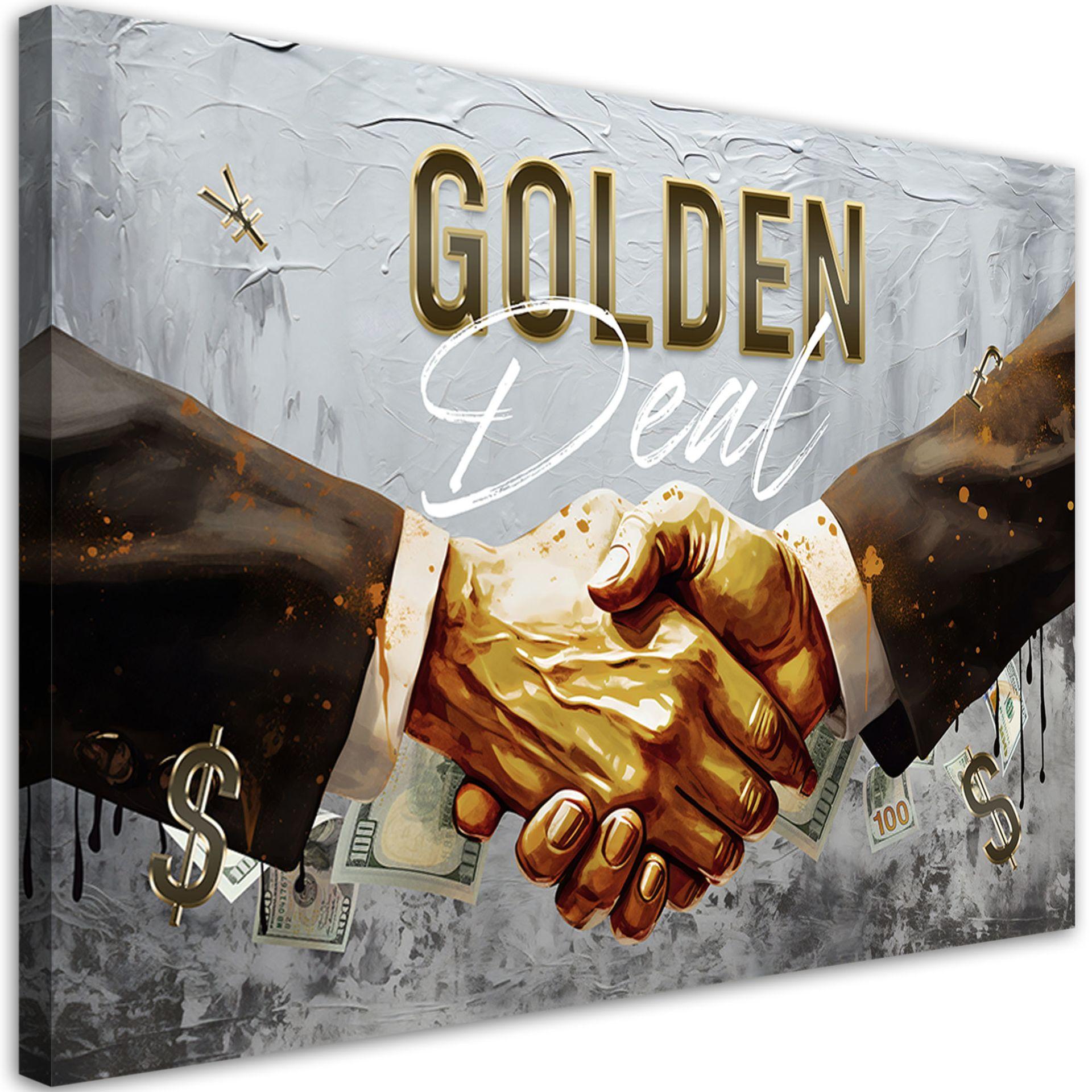 KUNSTDRUCK Gold 100/70 cm - Goldfarben, Textil (100/70cm) - KUNSTLOFT