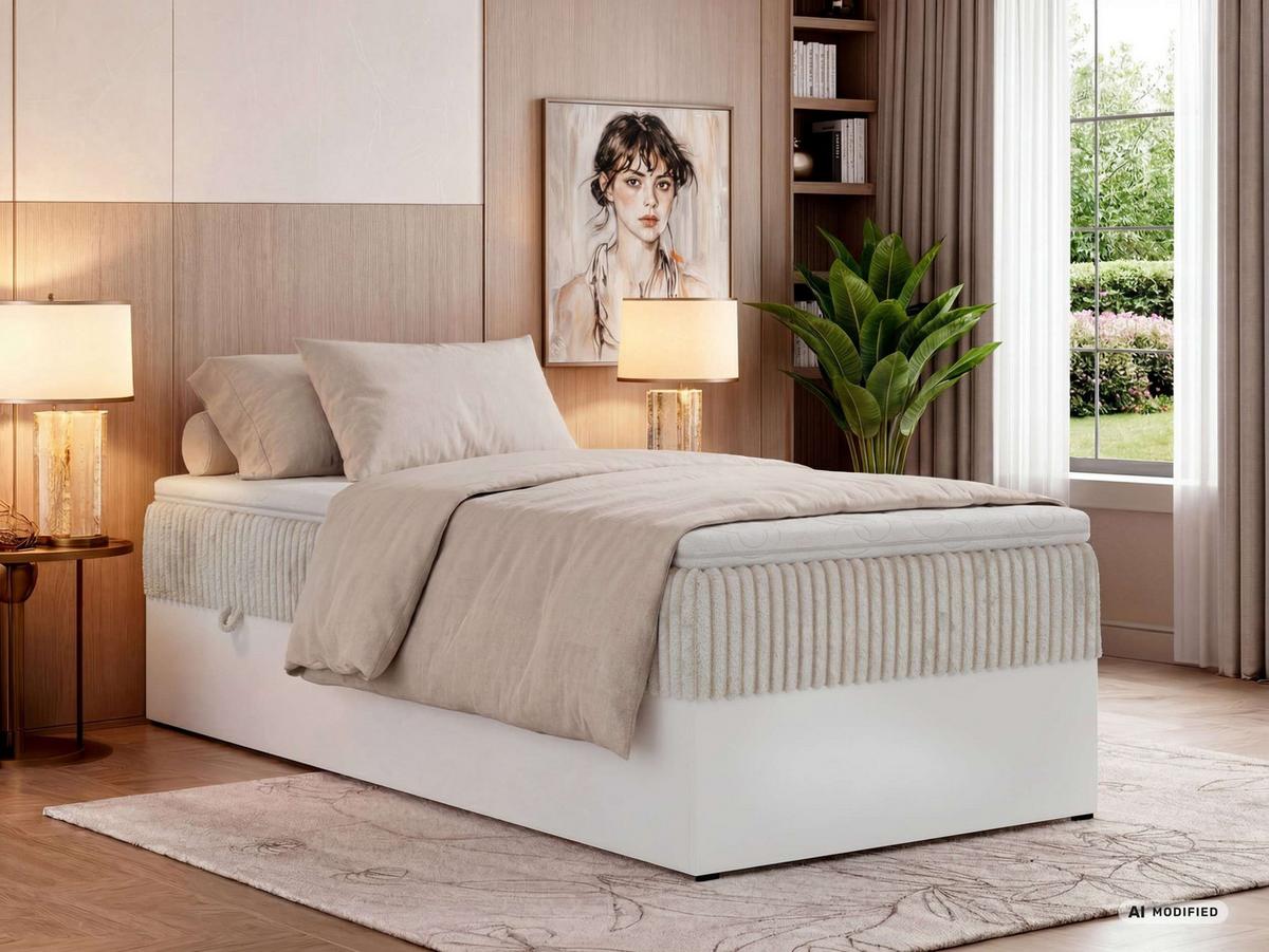 BOXBETT TRAVIT ZERO 90 90/200 - Beige Cord - Topper Visco - H4 - Beige/Schwarz, Kunststoff/Textil (90/200cm) - MKS