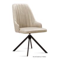 ESSZIMMERSTUHL drehbar (4er-Set) Denise 52x91x60 Schwarz/Natur - Schwarz/Naturfarben, Kunststoff (60/91/52cm) - 58aufmkessel