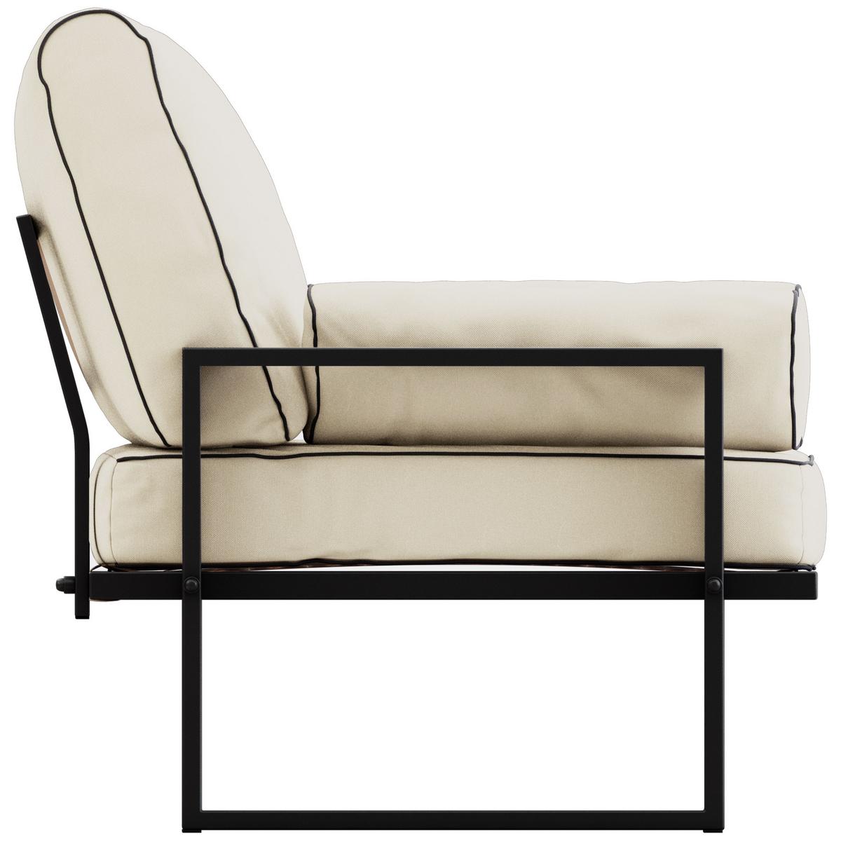 GARTENMÖBEL-SET ELBA: 1x Tisch, 1x Sofa, 2x Sessel - Beige - Beige, Textil - MKS