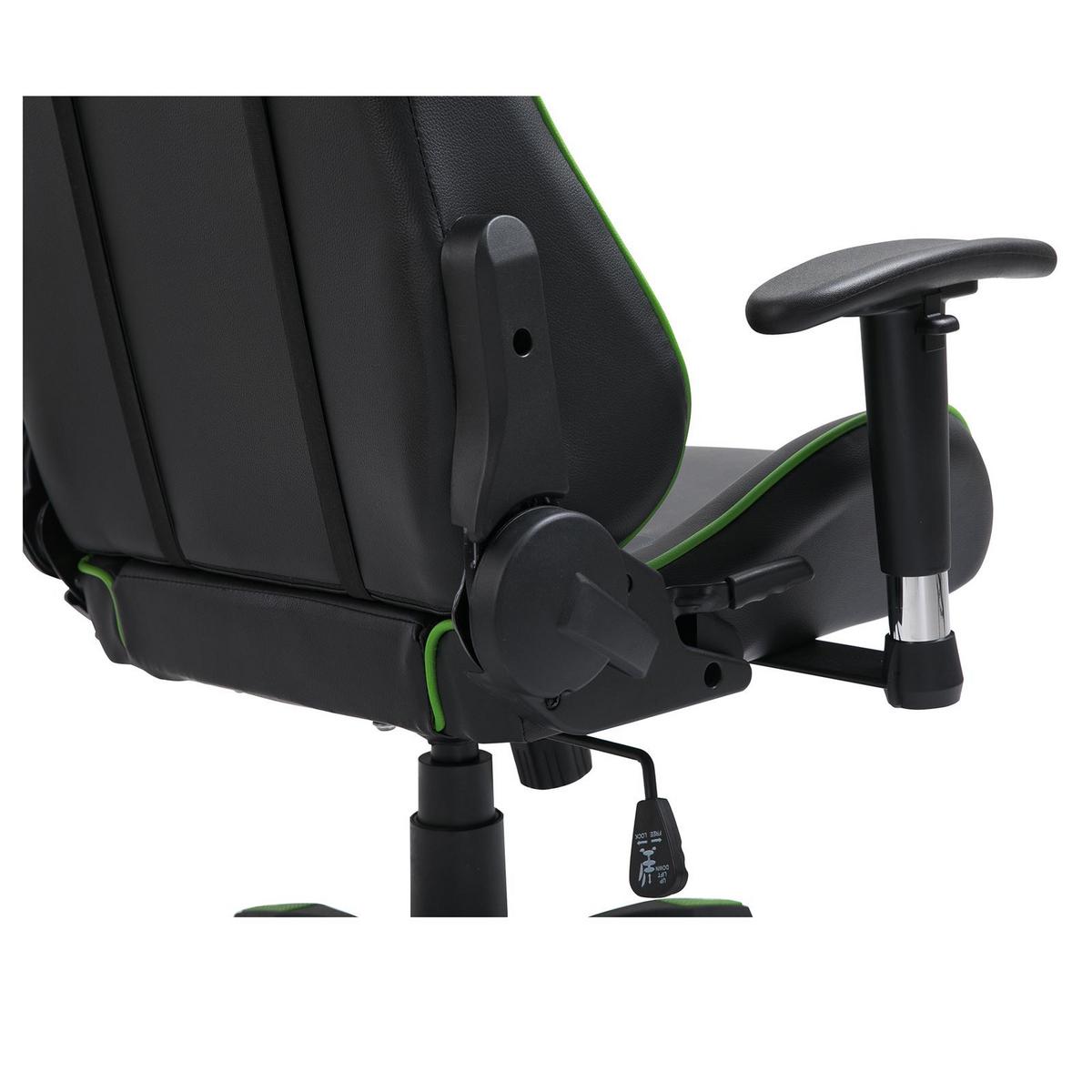 GAMINGSTUHL GAMING schwarz/grün - Schwarz/Grün, Textil (69/125/70cm) - CARO-Möbel