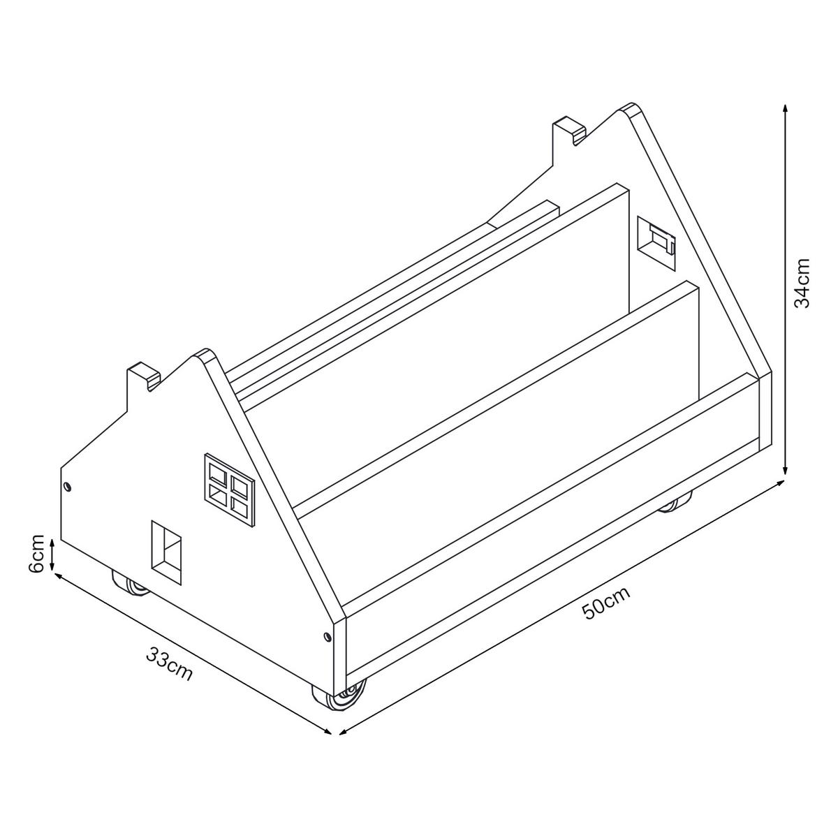 KINDERREGAL Vipsali - Weiß/Mintgrün, Holzwerkstoff (50/34/33cm) - [en.casa]