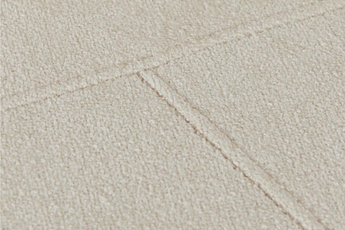 DESIGNSOFA GARBO Cremeweiß Webstoff - Creme/Schwarz, Textil/Metall (280/92/158cm) - KAWOLA