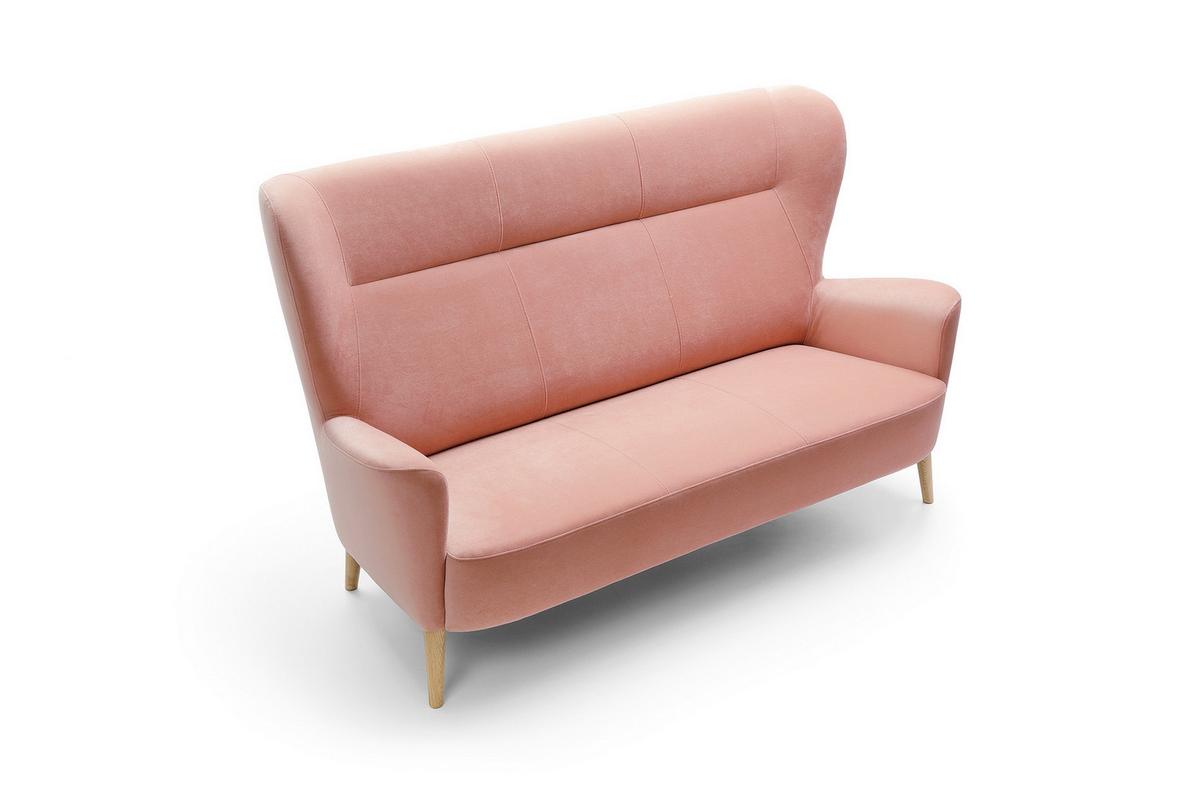 BETTSOFA RYZE Rosa Velours-Stoff - Rosa, Textil (93/110/189cm) - MASSENO