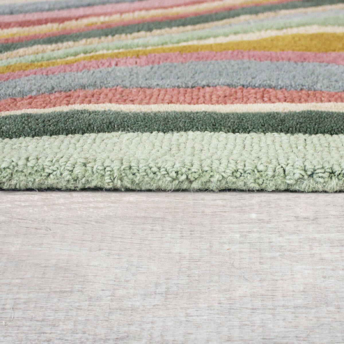 WOLLTEPPICH DERWENT, abstrakt, Grün-Bunt, 160 x 230 cm - Multicolor, Textil (230/160cm) - KADIMA DESIGN
