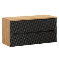 WASCHTISCHUNTERSCHRANK 120cm Elora Schwarz und Holz - Schwarz, Holzwerkstoff (120/59/46cm) - Petits-meubles