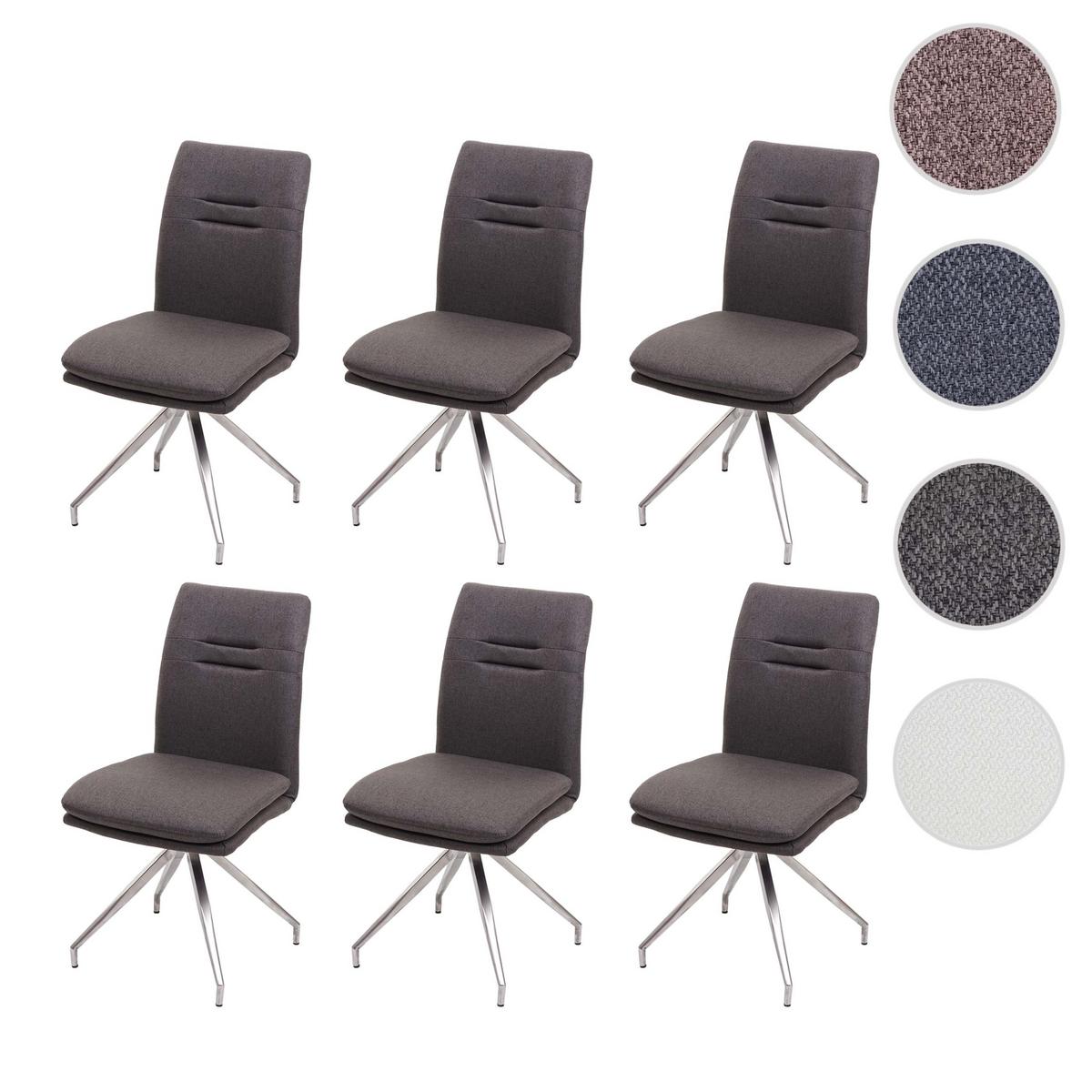 ESSZIMMERSTUHL Grau 6er-Set - Braun/Grau, Textil (47/90/60cm) - MCW