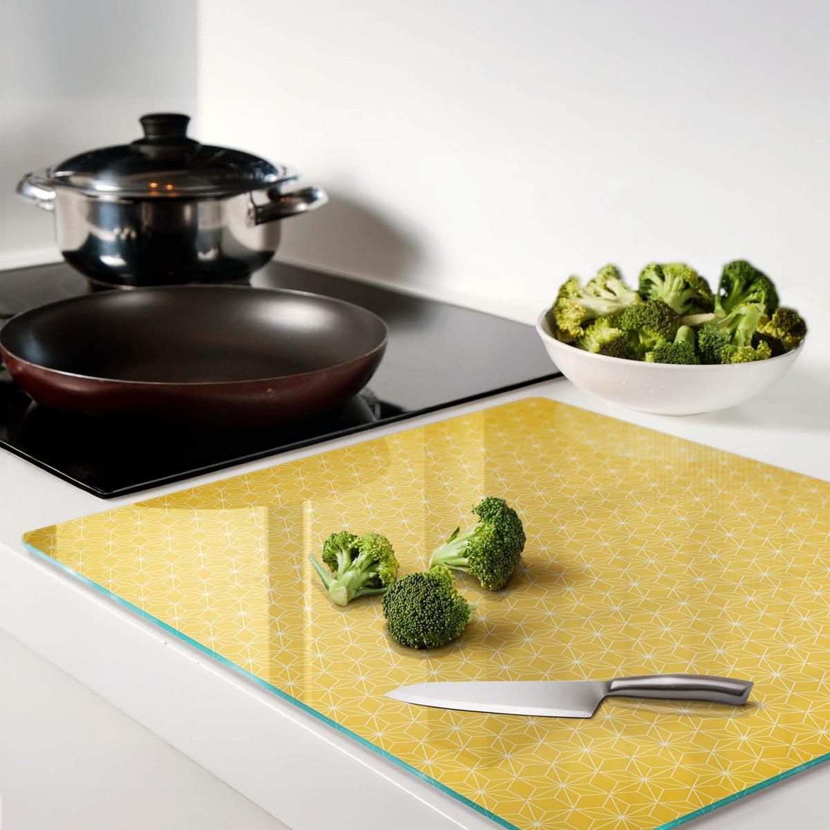 GLASPLATTE 60x52 cm Sterne - Gelb, Glas (60/0.4/52cm) - TULUP