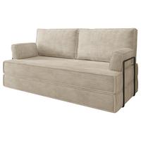 BETTSOFA SILAR aus Schaumstoff Kordstoff Creme Schlaffunktion - Creme, Textil (170/86/80cm) - MASSENO