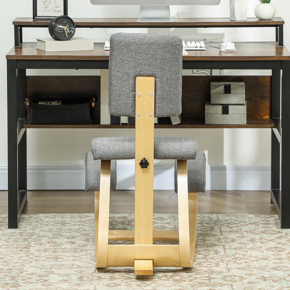 KNIESTUHL Ergonomisch Kniehocker Grau - Grau, Holz/Textil (51/93/84cm) - HOMCOM