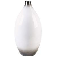 DEKOVASE Terrakotta weiß Baeza - Weiß, Stein (46cm) - Beliani