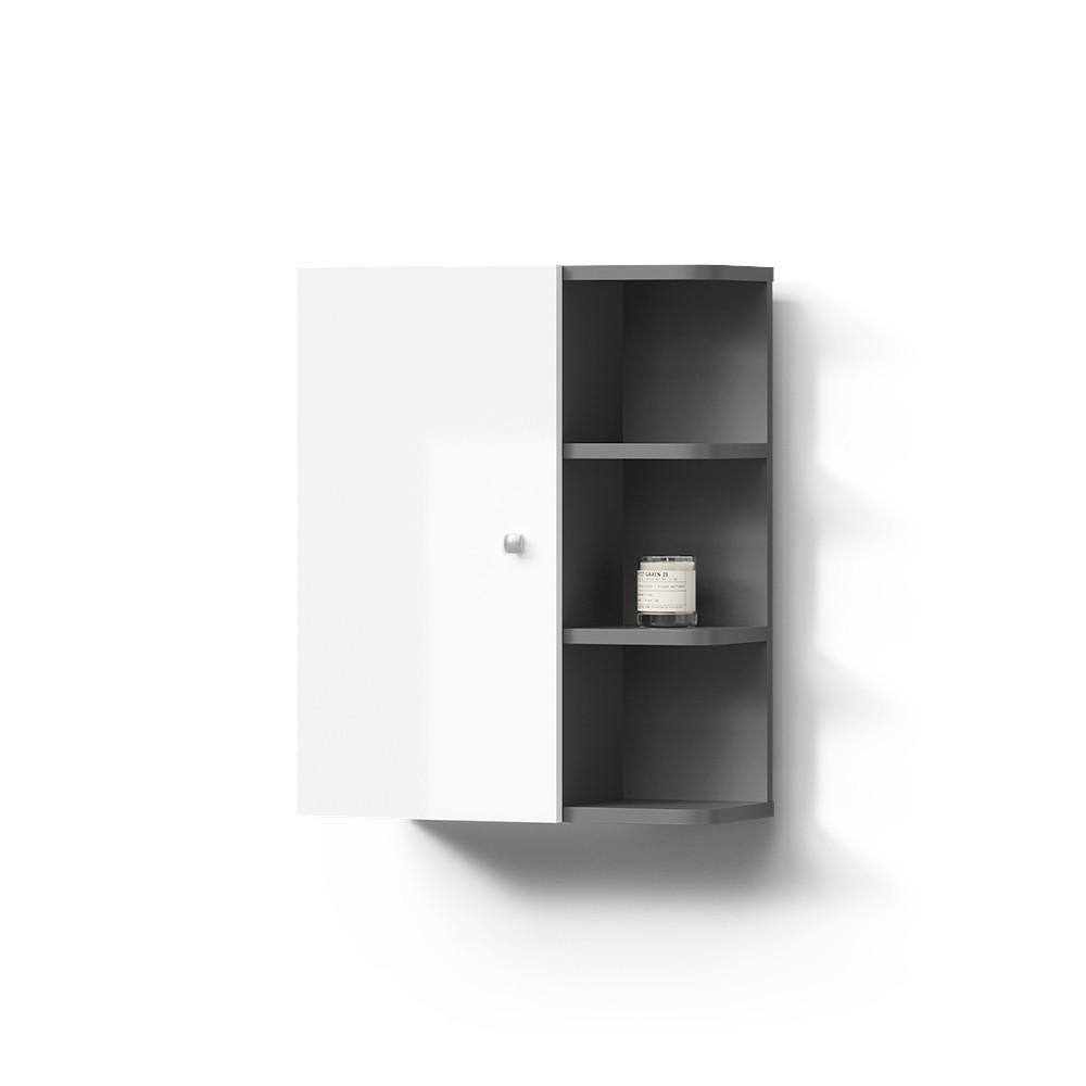 BADSCHRANK Fucino Weiß Hochglanz 47.2 x 59.2 cm - Weiß Hochglanz, Holzwerkstoff (47.2/59.2/20.8cm) - Livinity®
