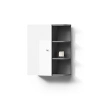 BADSCHRANK Fucino Weiß Hochglanz 47.2 x 59.2 cm - Weiß Hochglanz, Holzwerkstoff (47.2/59.2/20.8cm) - Livinity®