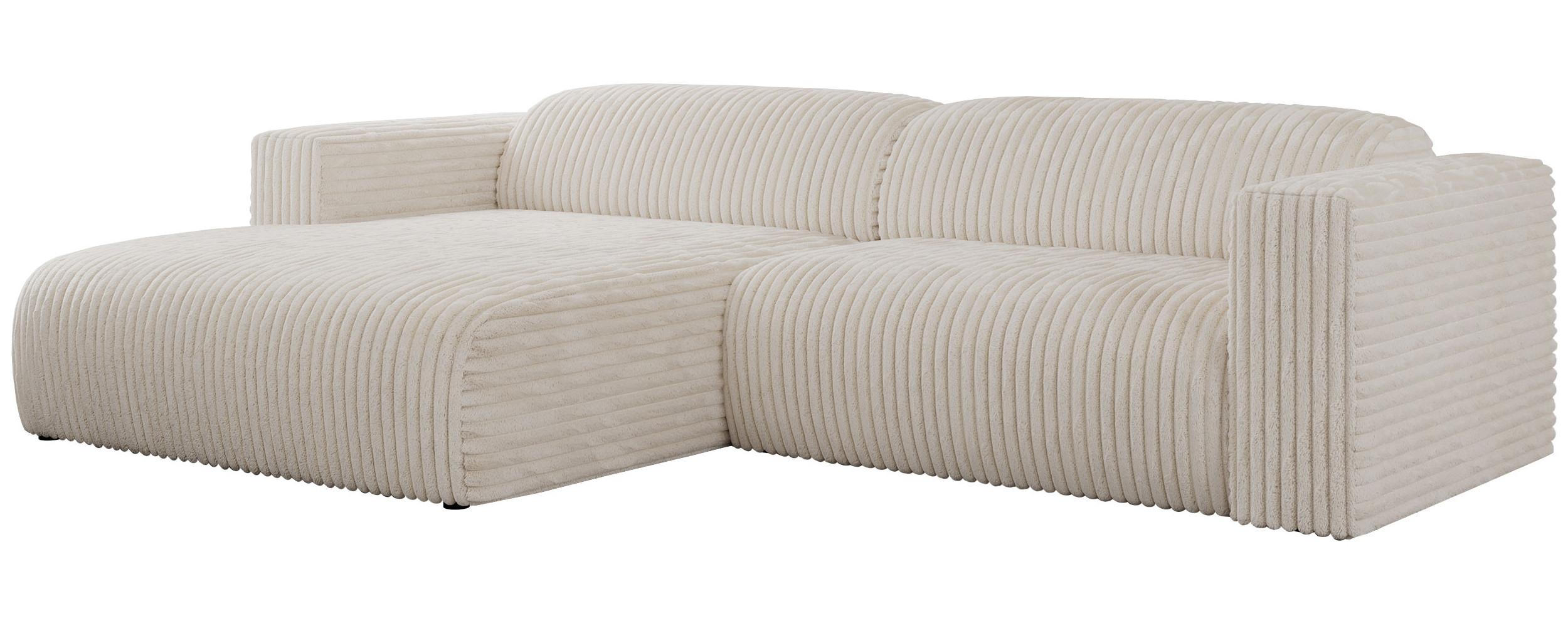 OFERTA WYCOFANA ECKSOFA PASADENA Beige Cord Links Seite - Beige/Schwarz, Kunststoff/Textil (180/288cm) - MKS