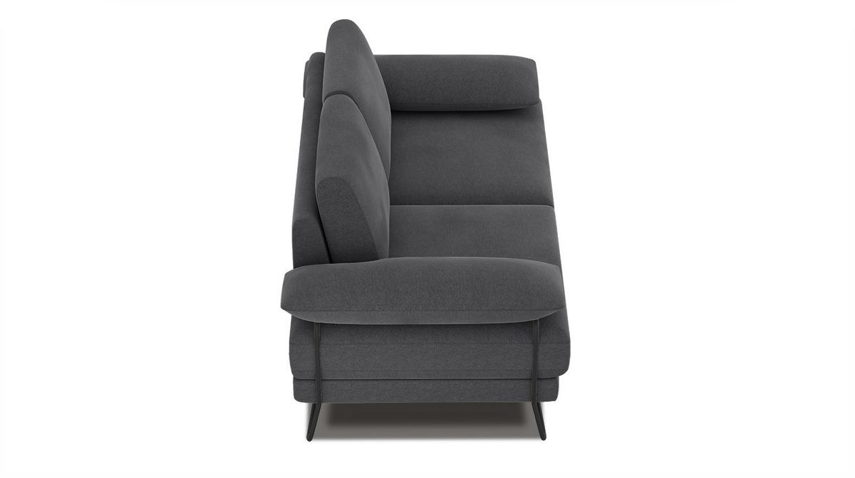 SOFA LORI 2-Sitzer, dunkelgrau - Dunkelgrau/Schwarz, Holzwerkstoff/Textil (185/87/96cm) - Wozimo