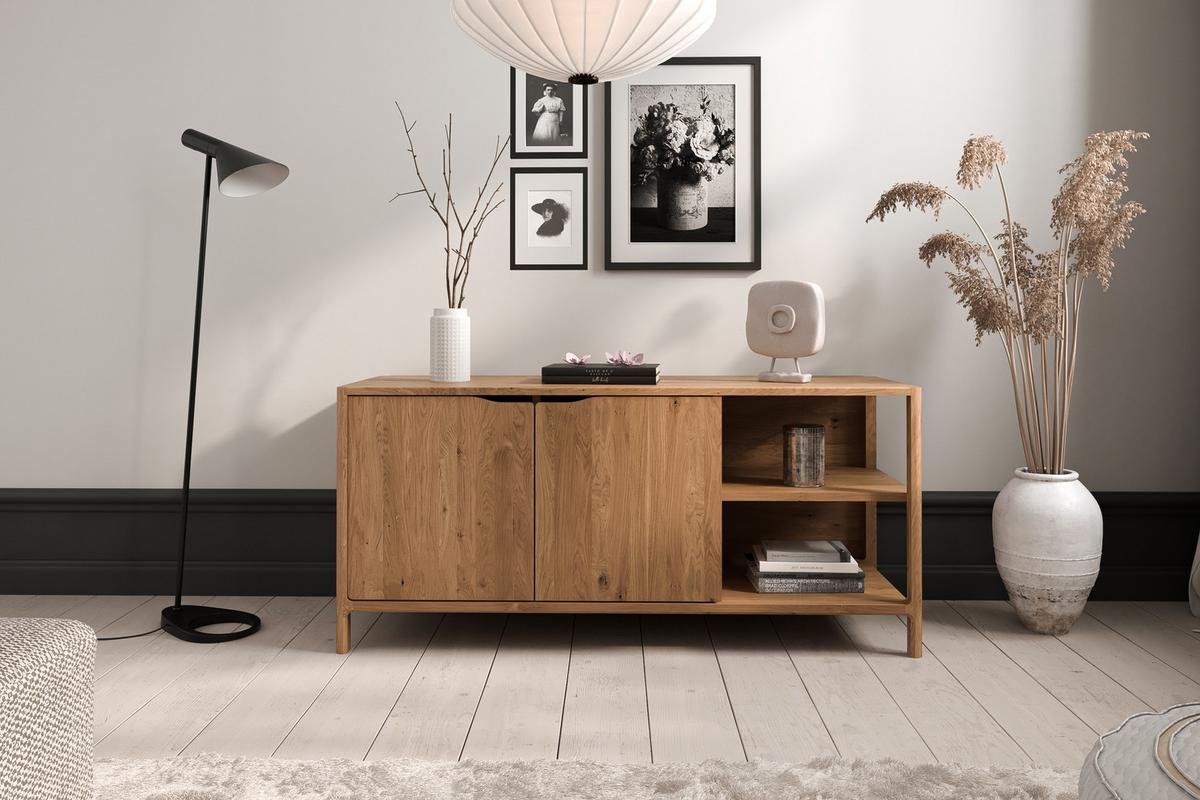 KOMMODE PAUL - Wildeiche, Holz (140/64/50cm) - byoak