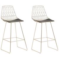 BARSTUHL 2er-Set Metall Gold Preston - Goldfarben, Textil/Metall (50/111/55cm) - Beliani