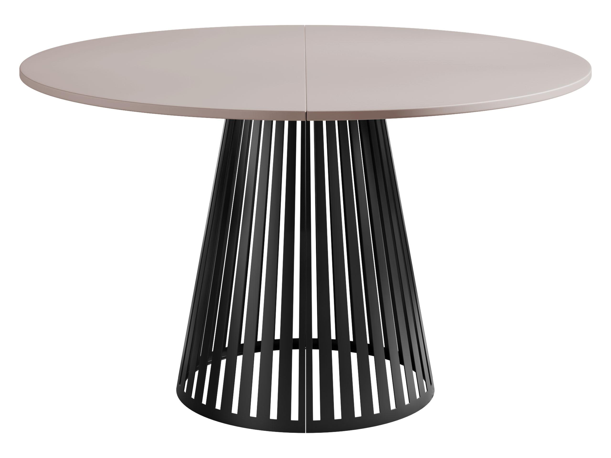 ESSTISCH ausziehbar Cone 120 - Kaschmir/Schwarz, Holzwerkstoff/Metall (120/120/76cm) - MIRJAN24