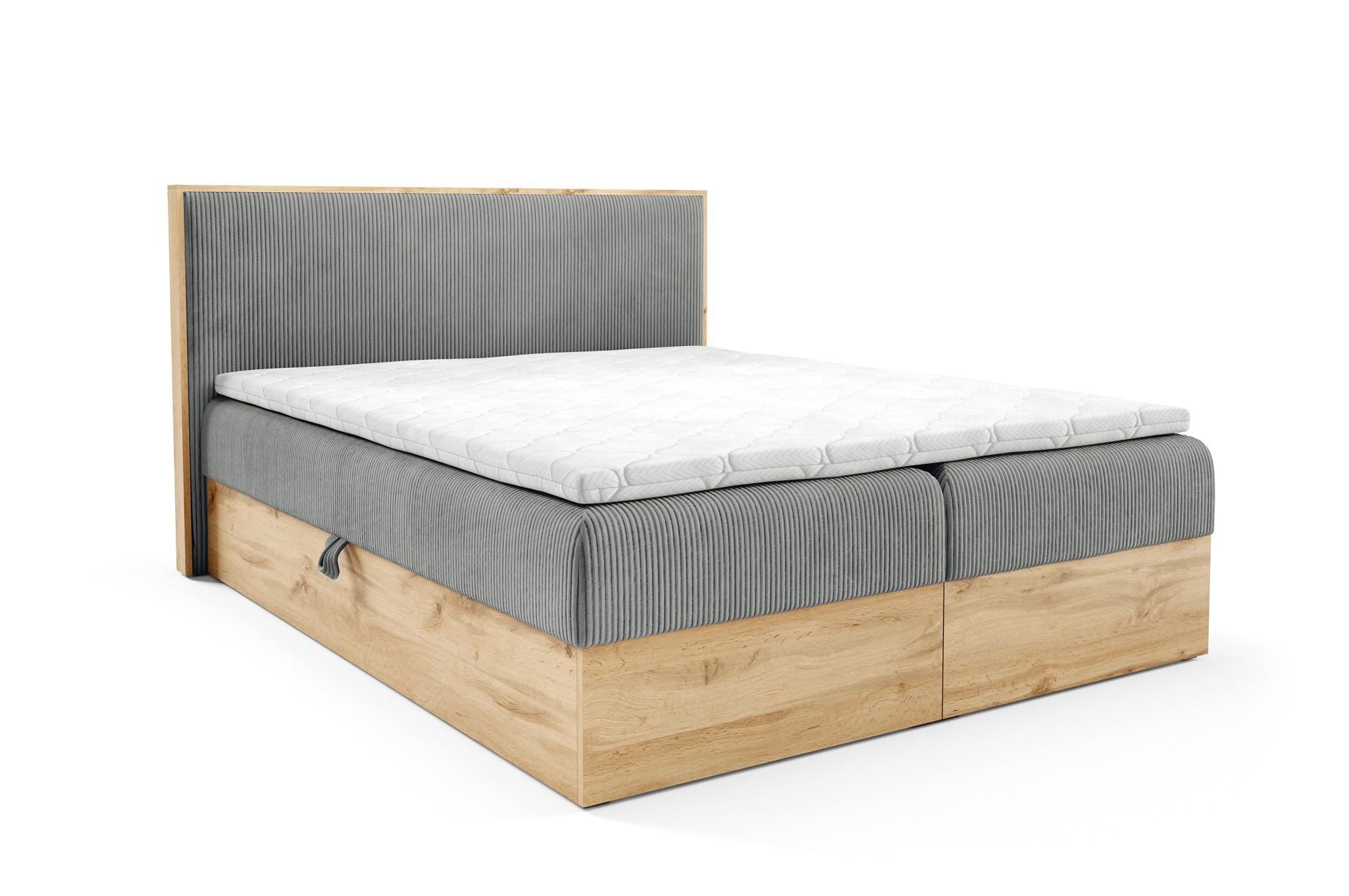 BOXBETT Roland Premium - Grau, Holzwerkstoff/Textil (200/220cm) - Fun Möbel