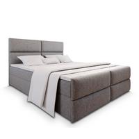 BOXBETT MULEN 140x200 cm mit Matratze und Topper - Hellgrau - Hellgrau, Holz (140/200cm) - MASSENO