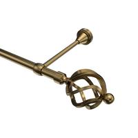 GARDINENSTANGE Primus Paolo 180 cm, 1-läufig (ohne Ringe), 16 mm Ø Messing Antik - Messingfarben/Bronzefarben, Metall (180cm) - INTERDECO