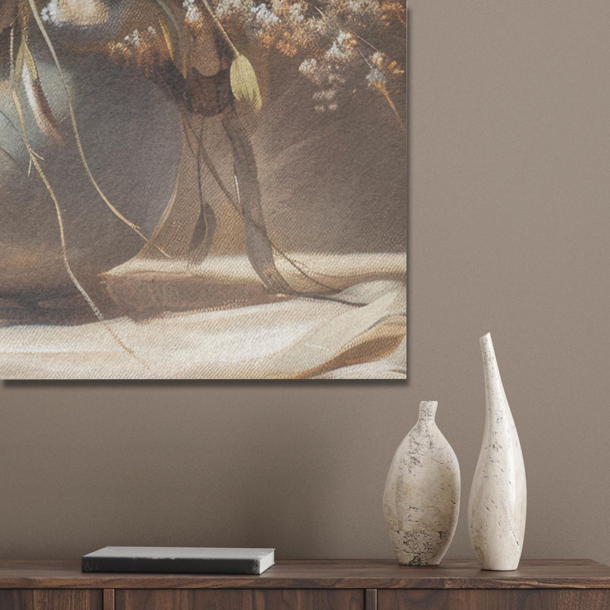 AKUSTIKBILD Blumen - Vase - Stilleben - Beige Wanddeko 70x100 cm - Creme, Kunststoff (70/100/0.9cm) - MuchoWow