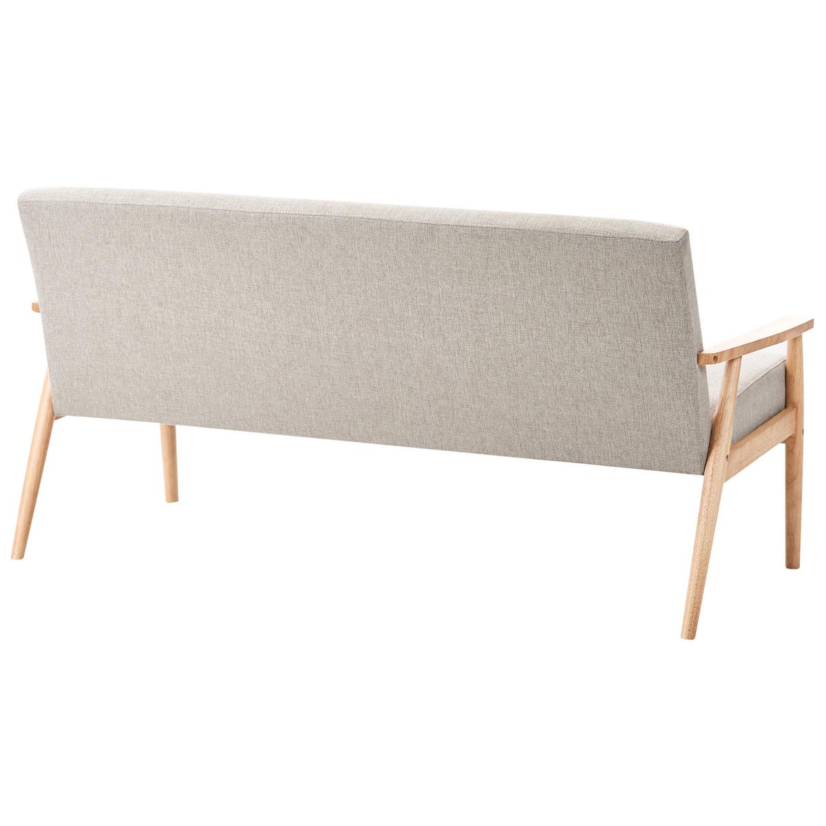 SOFA 3-Sitzer Hellbraun/Grau Esrum - Hellbraun/Grau, Holz/Textil (151/79/72cm) - Beliani
