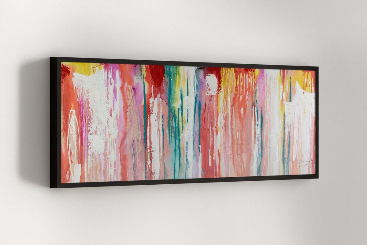 ÖLGEMÄLDE 150/50 cm - Rot/Multicolor, Holz/Textil (150/50cm) - KUNSTLOFT