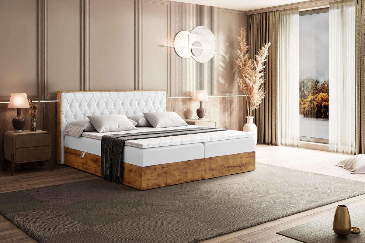 BOXBETT mit Matratze H3 und Lattenrost - LOLLI5 - 140x200 - Weiß Hochglanz - Weiß, Holzwerkstoff/Kunststoff (140/200cm) - ALTDECOR