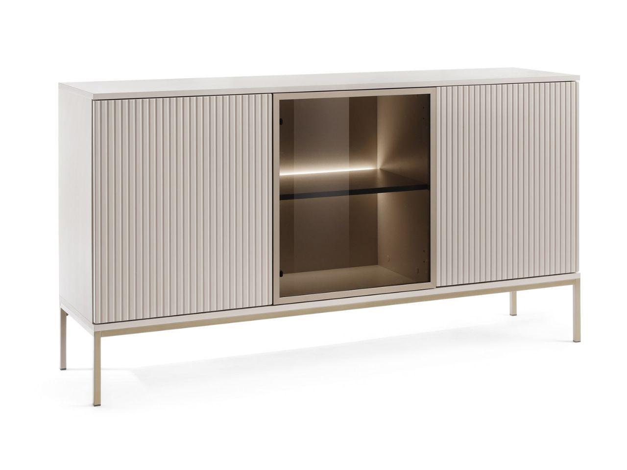KOMMODE Kaschmir 154/83/39 cm Deo - Kaschmir/Champagner, Glas/Naturmaterialien (154/83/39cm) - Graingold