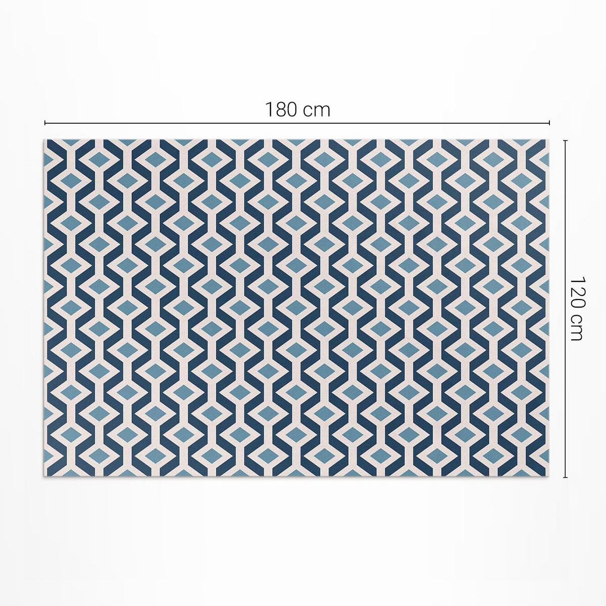 TEPPICH 120x180 cm Geometrisches Muster eines Musters - Hellblau, Kunststoff (120/180cm) - Wallfluent