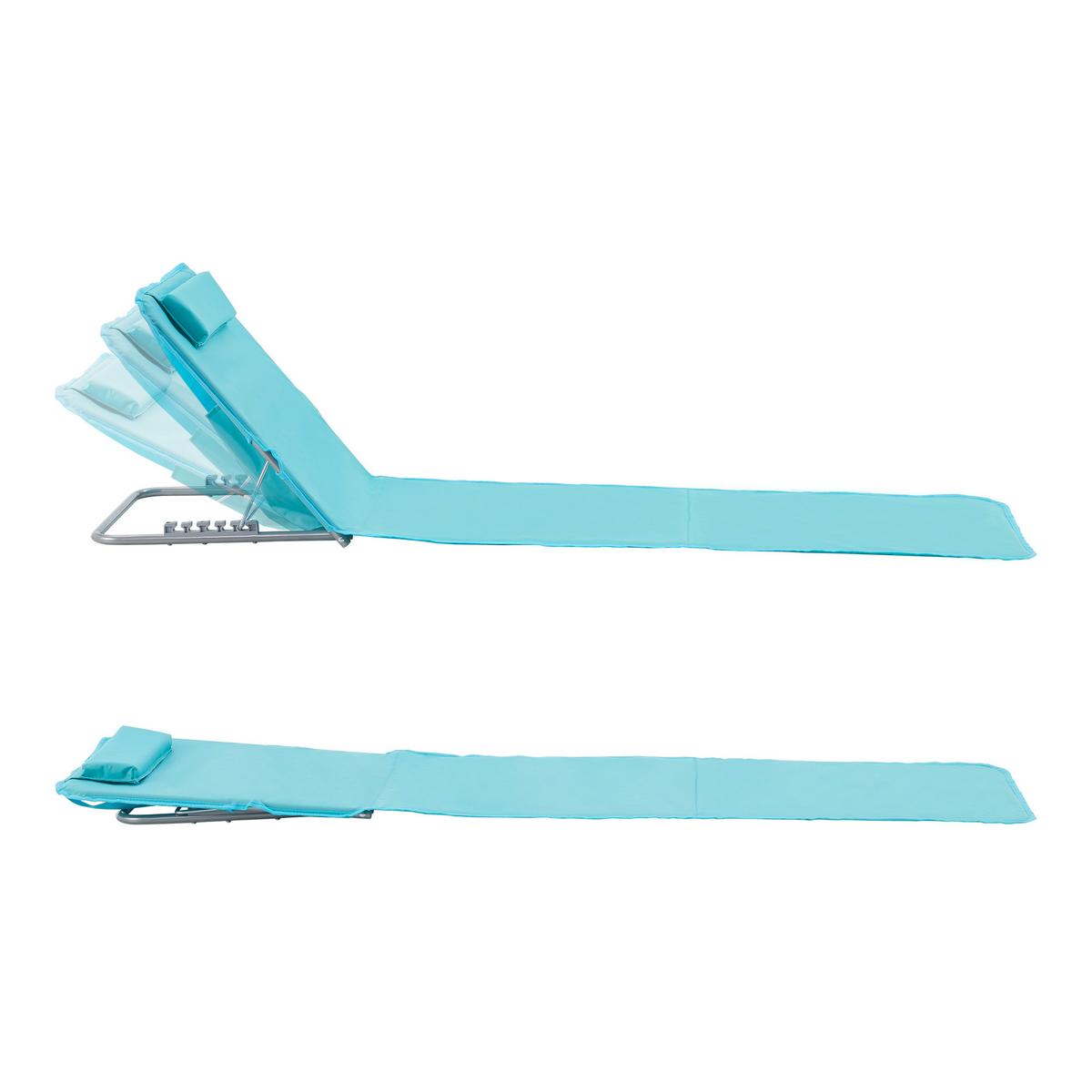 STRANDMATTEN-SET 2 TLG. Cellorigo - Türkis, Textil/Metall (160/42/49cm) - [en.casa]