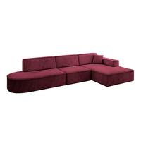 ECKSOFA Ottomane Rechts IREA-L2-v4 - 327x165x77 cm Bordeauxrot - Bordeaux, Holzwerkstoff/Textil (327/165cm) - ALTDECOR
