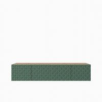 LOWBOARD ROVA 200/41/40 cm, Hängender TV-Schrank Eiche Artisan / Grün - Eiche Artisan/Grün, Holzwerkstoff (200/41/40cm) - MASSENO