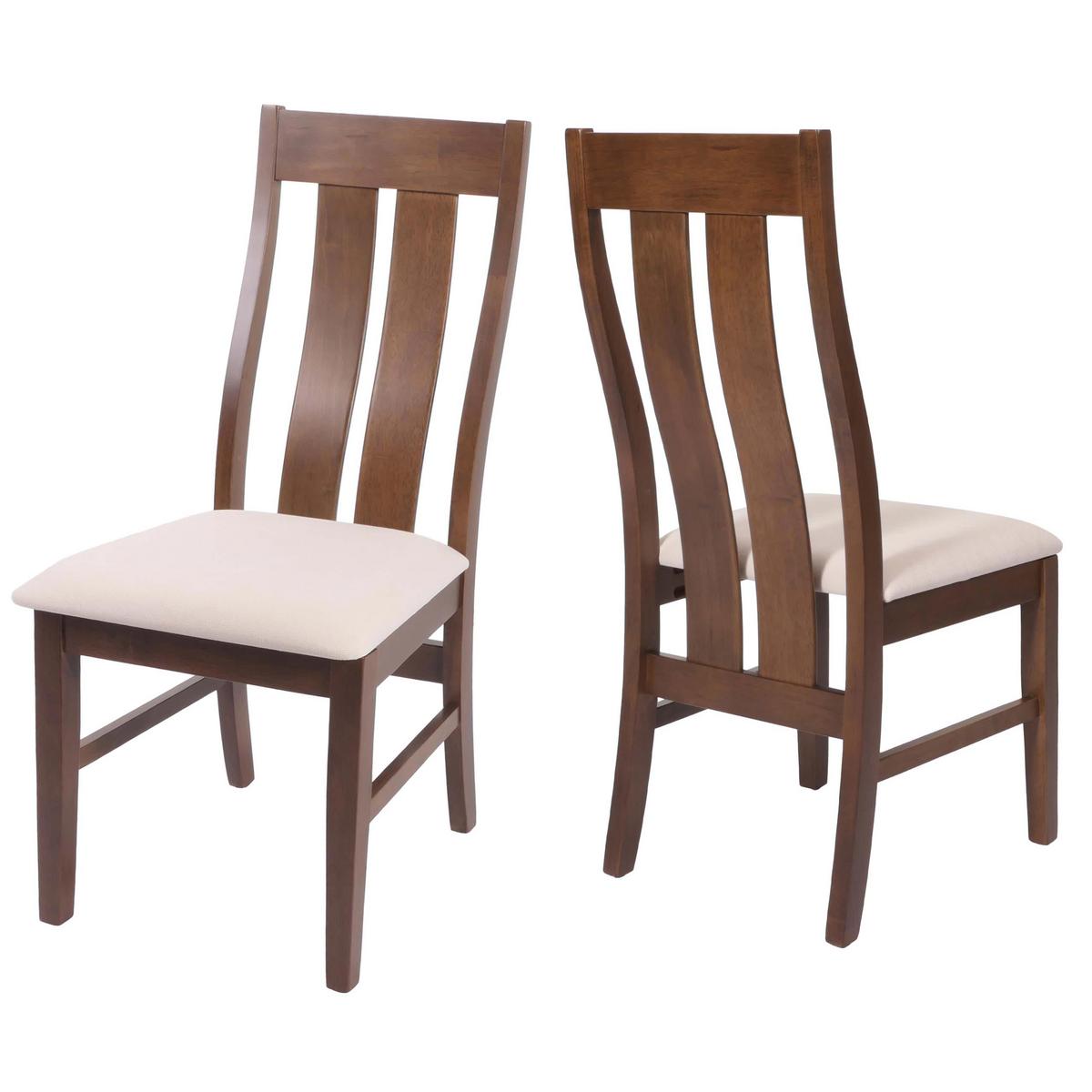 ESSZIMMERSTUHL Dunkelbraun, Creme 2er-Set - Beige/Dunkelbraun, Holz (46/100/45cm) - MCW