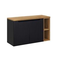 WASCHTISCHUNTERSCHRANK 100.4cm Riva Schwarz und Holz - Schwarz, Holzwerkstoff (100.4/59.5/40cm) - Petits-meubles