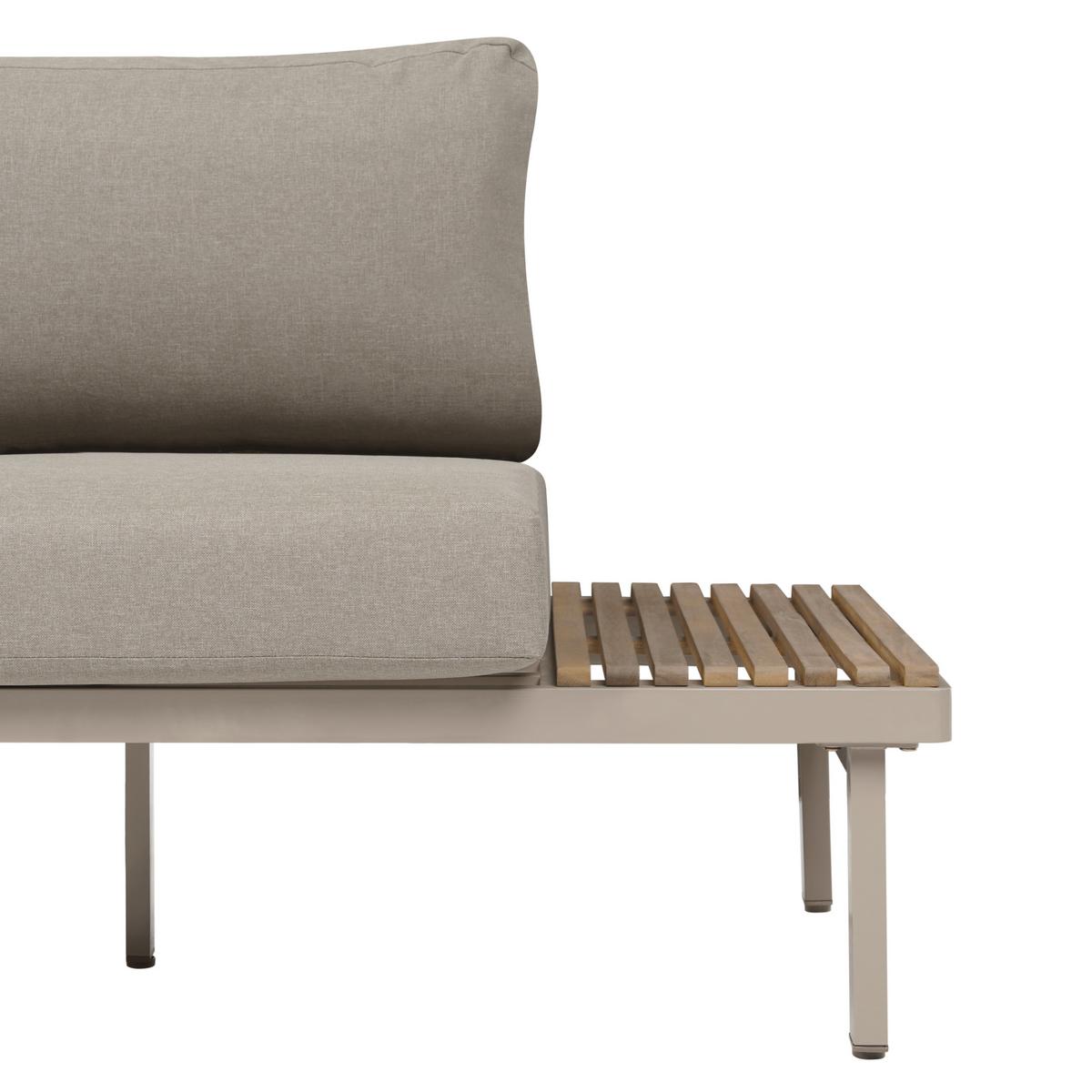 GARTENSOFA 2-Sitzer Akazienholz Beige Fivizzano - Hellbraun/Beige, Holz (195/78/73cm) - Beliani