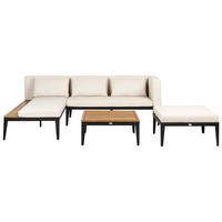 LOUNGE-SET 3-Sitzer Beige Bracciano - Hellbraun/Beige, Holz - Beliani