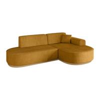 ECKSOFA Ottomane Rechts MARI-L1-v2 - 243x171x83 cm Senfgelb Cord - Gelb, Holzwerkstoff/Textil (171/243cm) - ALTDECOR