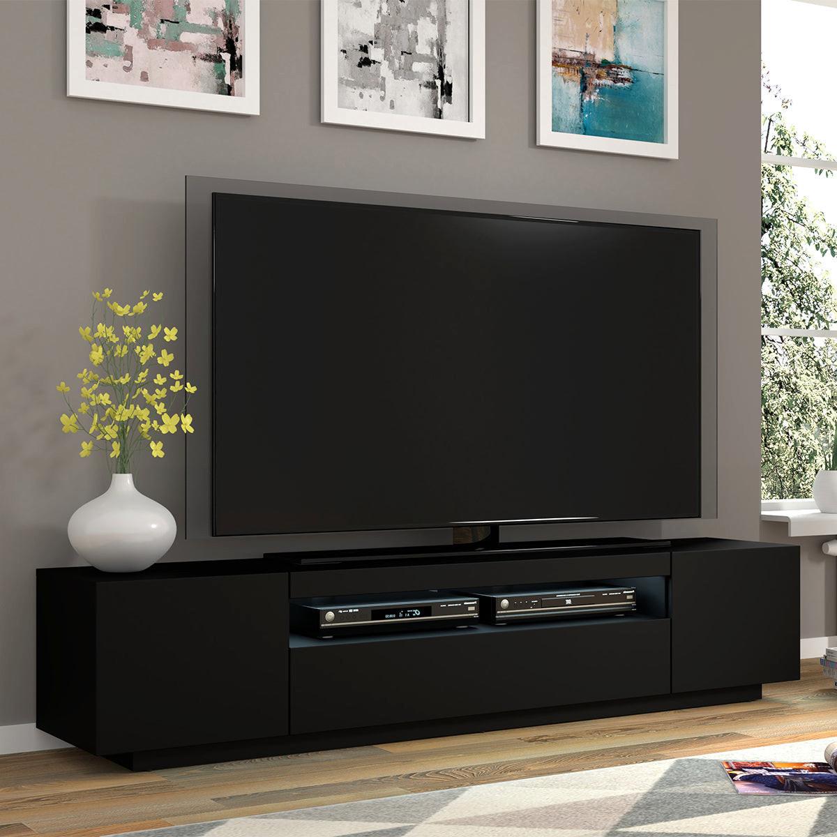 TV-MÖBEL Aurus Schwarz - Schwarz, Holzwerkstoff (200/36/37cm) - Petits-meubles
