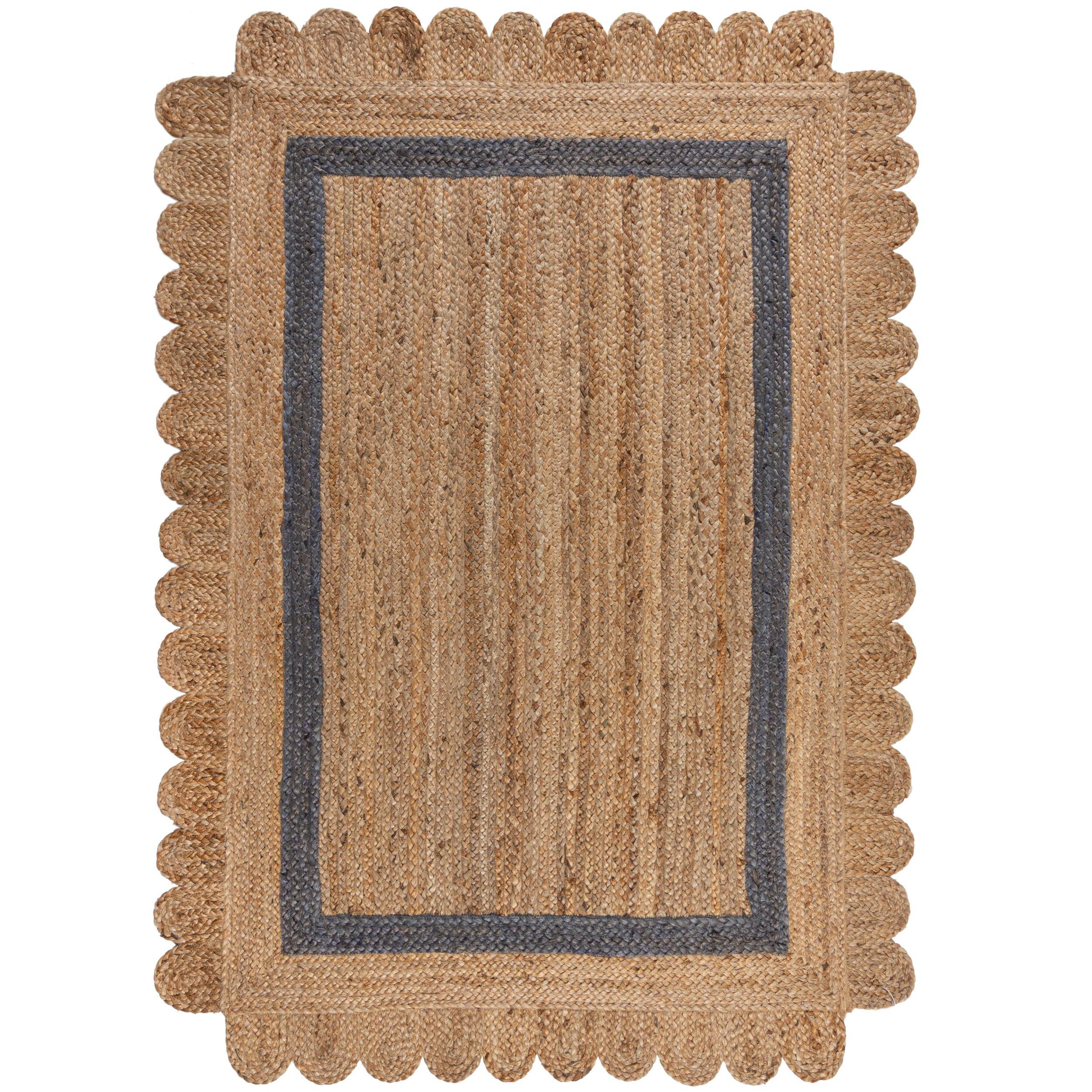 JUTETEPPICH handgewebt PLYM, geometrisch, Braun-Grau, 120 x 170 cm - Braun, Naturmaterialien (170/120cm) - KADIMA DESIGN