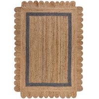 JUTETEPPICH handgewebt PLYM, geometrisch, Braun-Grau, 120 x 170 cm - Braun, Naturmaterialien (170/120cm) - KADIMA DESIGN