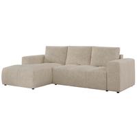 ECKSOFA MONIVA Creme Strukture - Links - Creme/Schwarz, Textil (164/266cm) - MKS