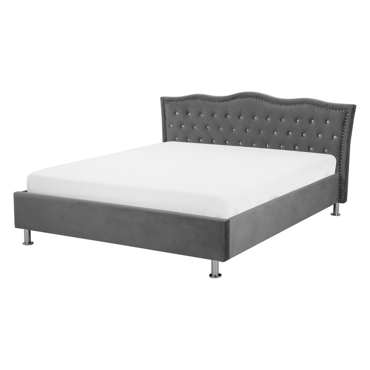 BETT 140/200cm Dunkelgrau Metz - Dunkelgrau, Textil (140/200cm) - Beliani