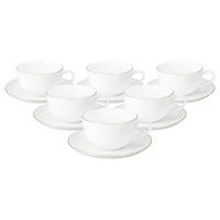 TEETASSEN MIT UNTERTASSEN Liberty Goldrand weiß-gold 280 ml 6er Set - Goldfarben/Weiß, Keramik (0.28L) - Seltmann Weiden