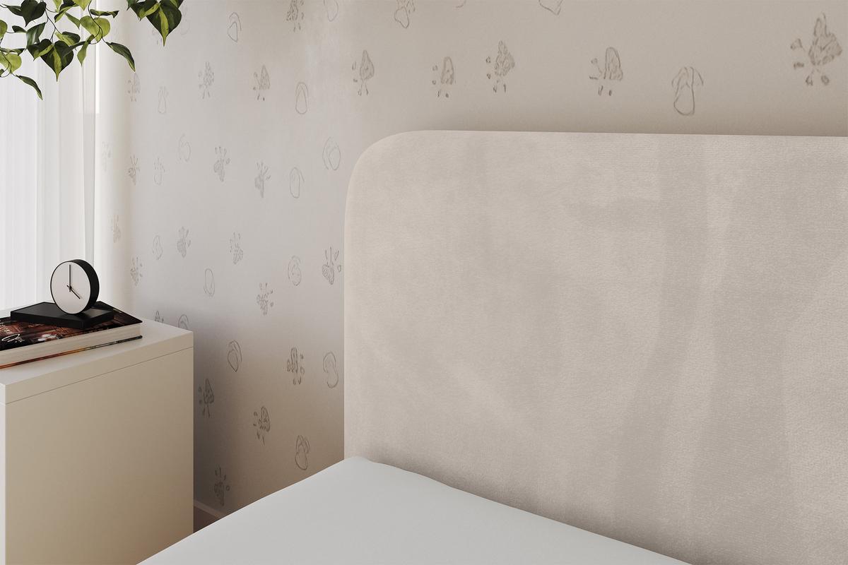 EINZELLBETT Jugendbett mit Bettkasten, Rechts - ALVY 100x200 Beige - Sandfarben, Holzwerkstoff/Textil (100/200cm) - ALTDECOR